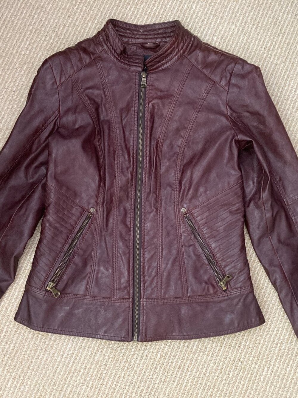 GUESS Faux Leather New Java Jacket Sz S